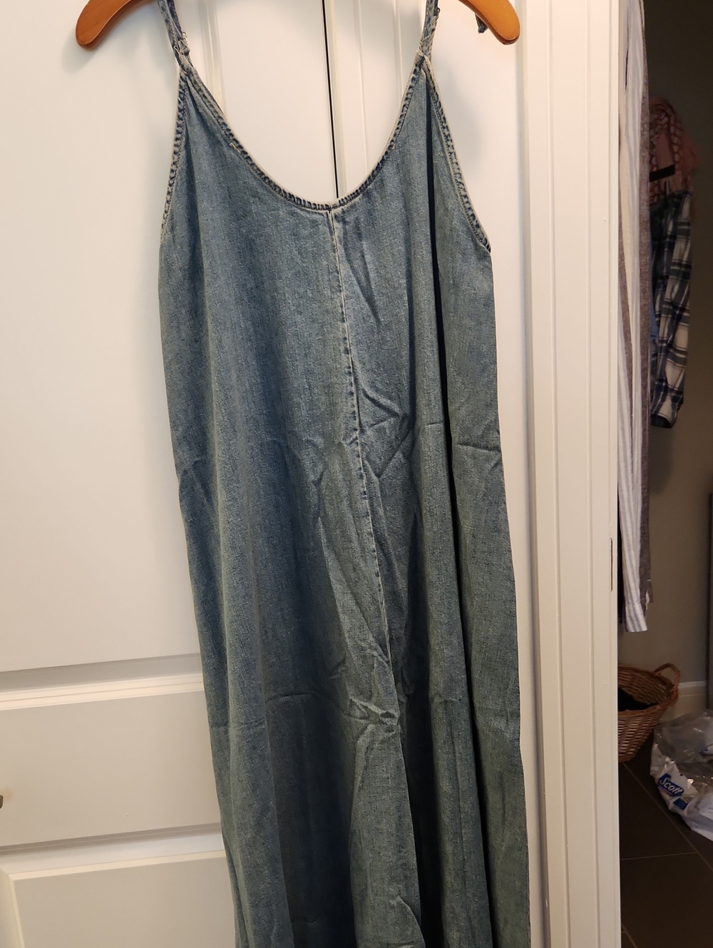 NWT Zara Light Blue Denim Maxi Dress